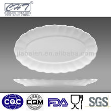 9.5'' Durable porcelain oval shape serving dinner plate